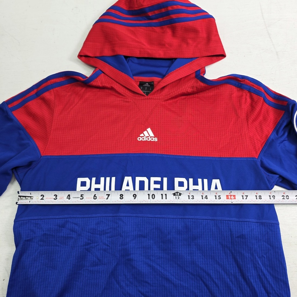 Adidas Philadelphia 76ers Hoodie Jersey Men's M Blue Red Pullover NBA Basketball - Picture 11 of 12
